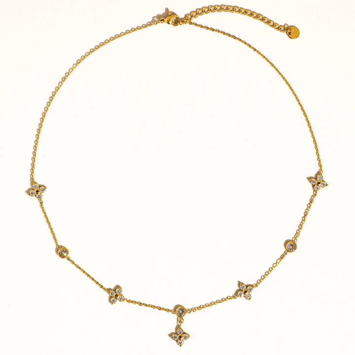 Aveline Cz Floral Chain Necklace