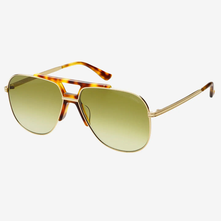 Freyrs Logan Aviator in Gold / Fade Green