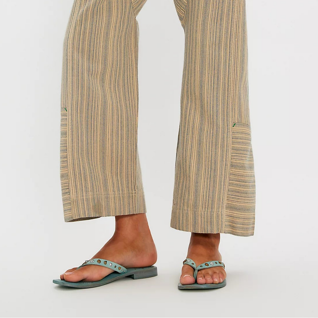 Free People Tide Flip Flop in Agua Fresca Leather