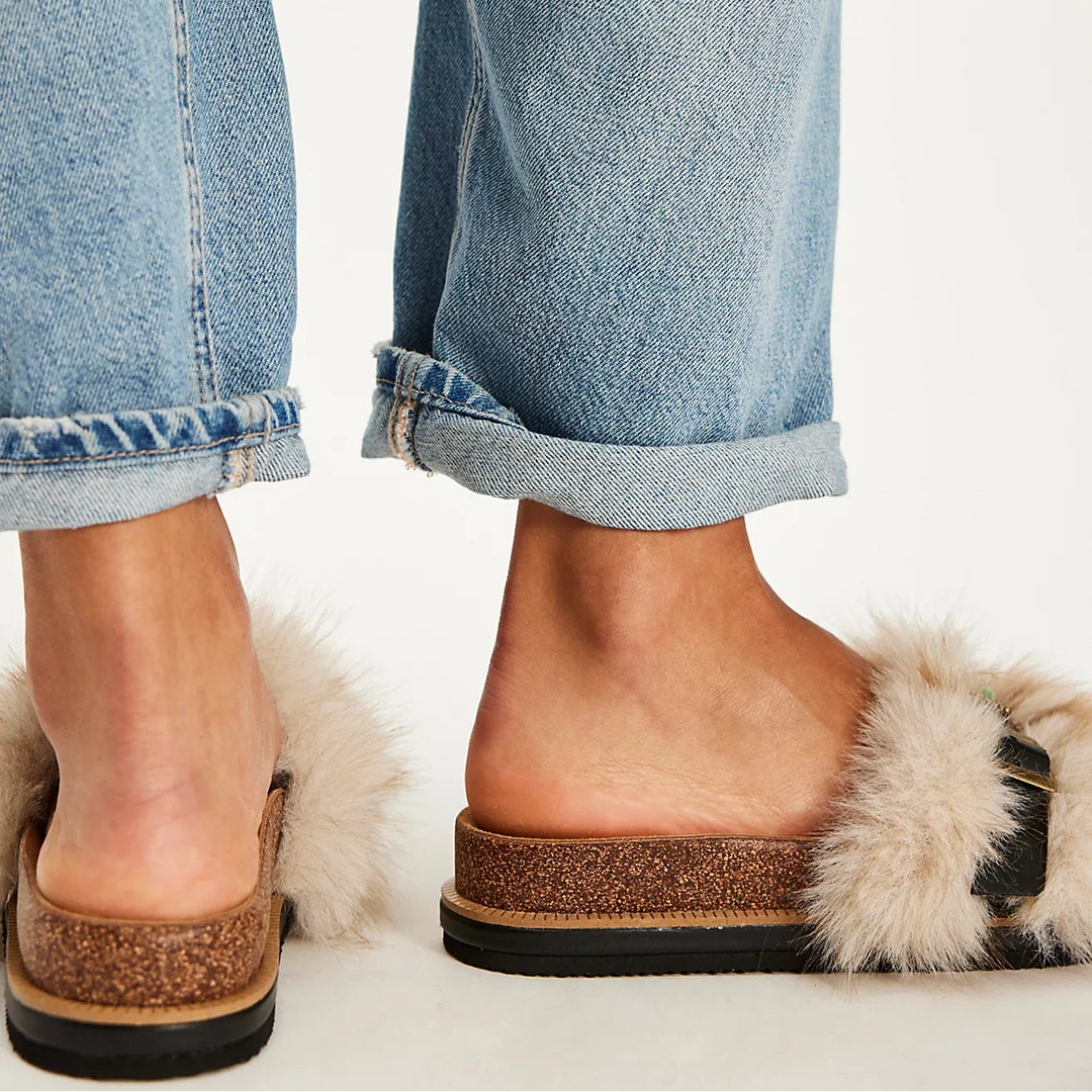 Free People Frankie Faux Fur Slide