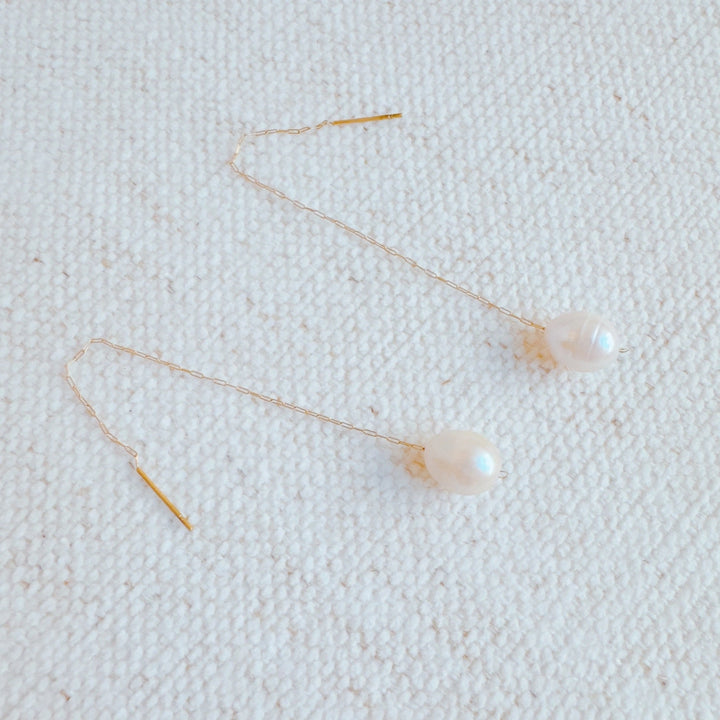 Freshwater Pearl Chain Earrings