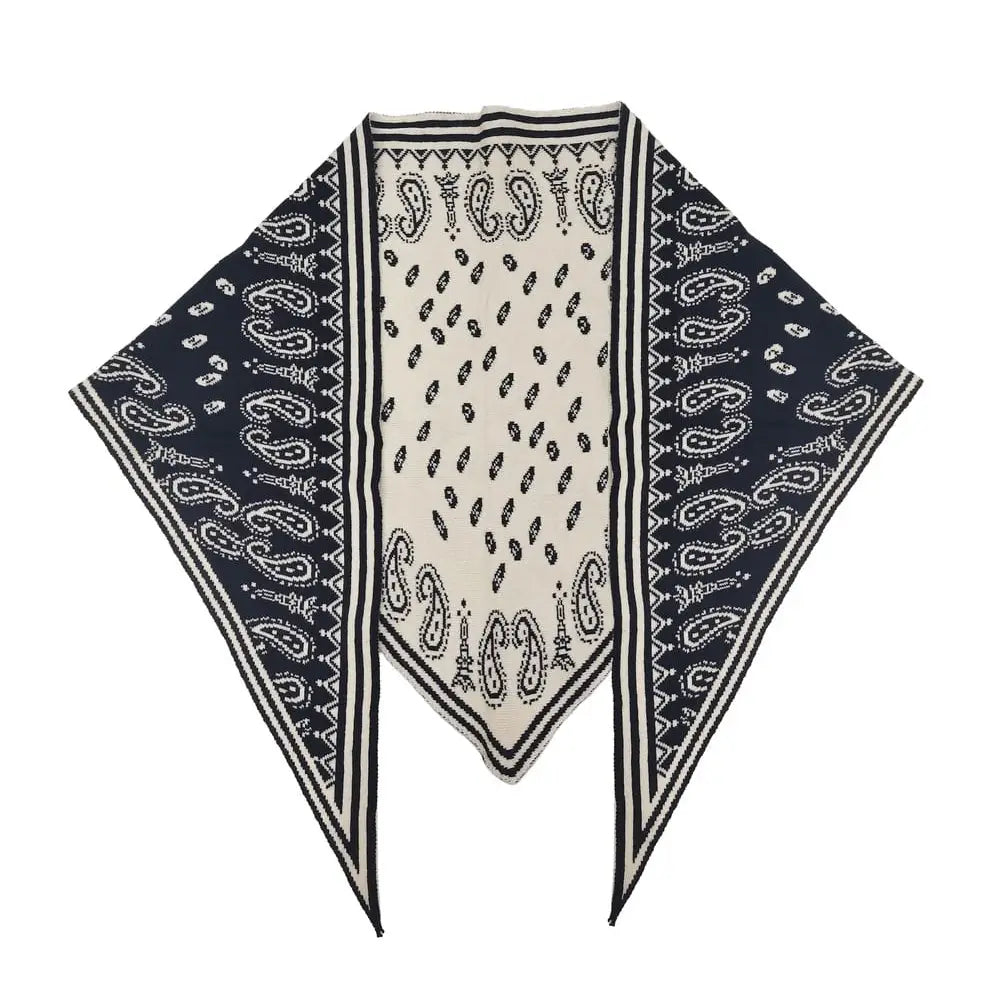 Hazel Paisley Knit Triangle Scarf