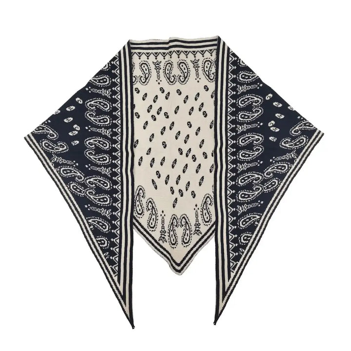 Hazel Paisley Knit Triangle Scarf