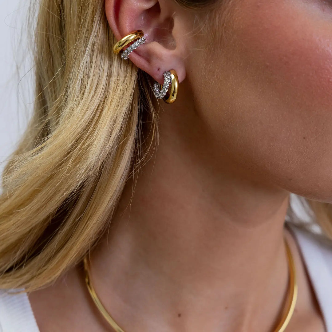 Sahira Kendall Two Tone Pave Hoop