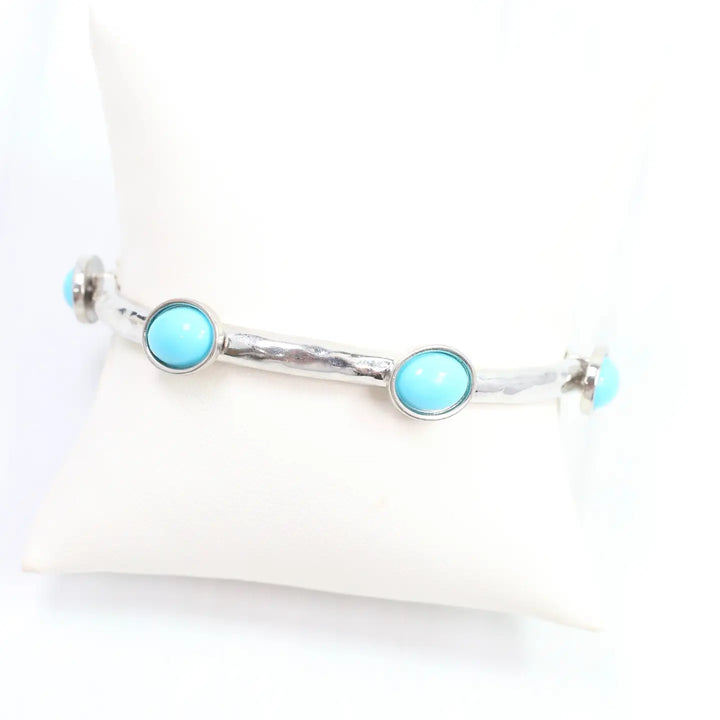 Piers Stretch Bracelet in Turquoise Silver