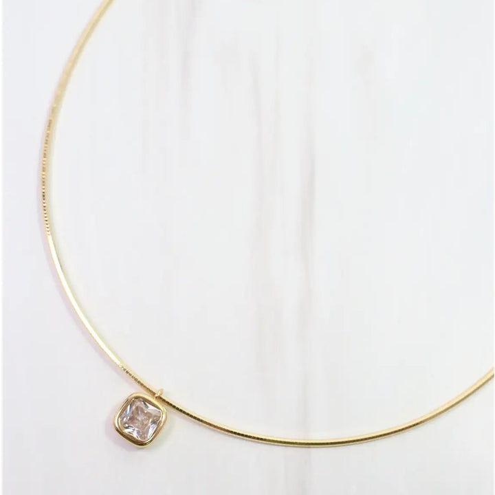 Farah Square Cz Chain Necklace