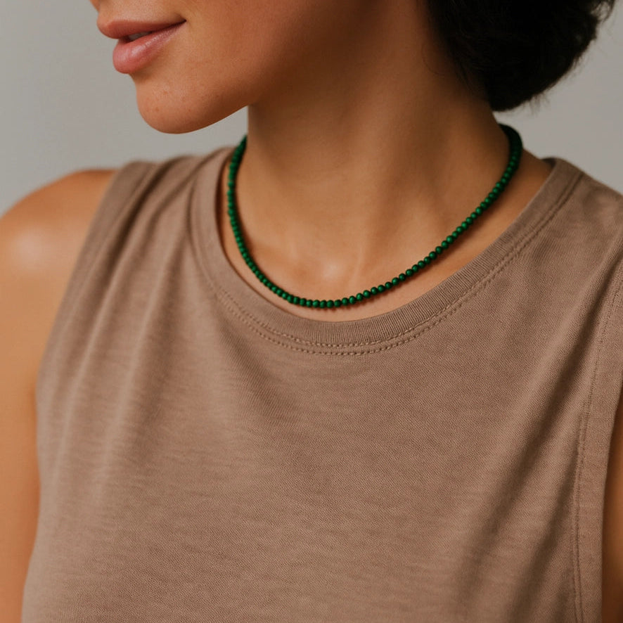 Natural Stone Beads Single Strand Necklace