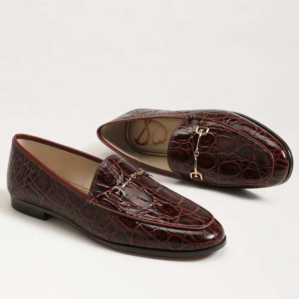 Sam Edelman Loraine Loafer in Dk Brown Croco
