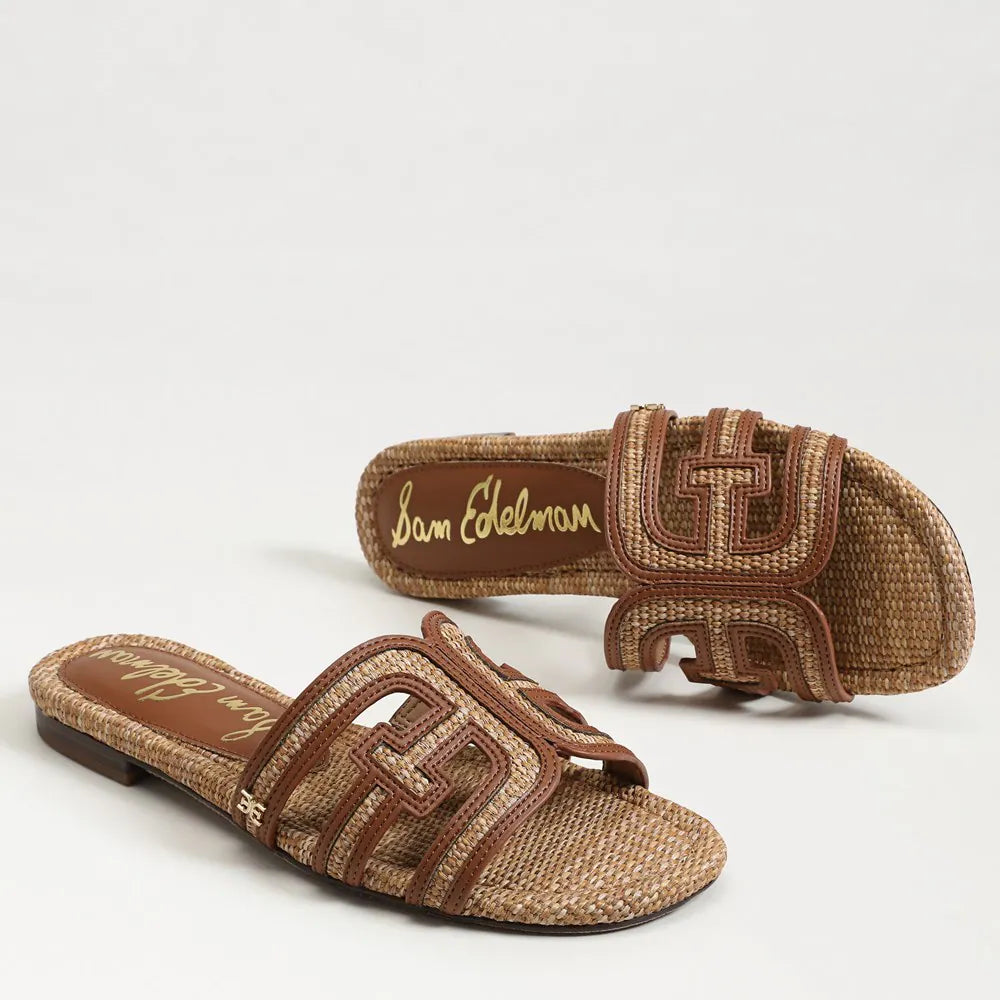 Sam Edelman Bay Sandal in Tan Faux Raffia