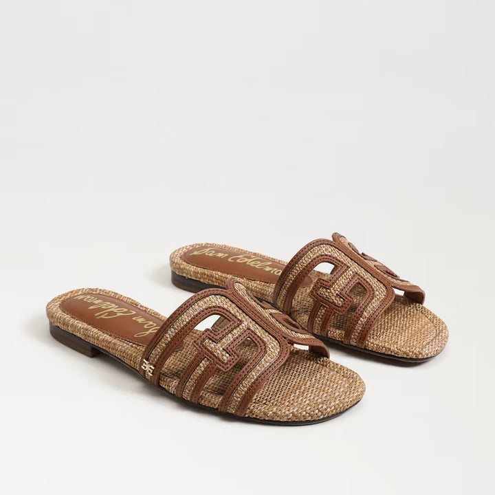 Sam Edelman Bay Sandal in Tan Faux Raffia