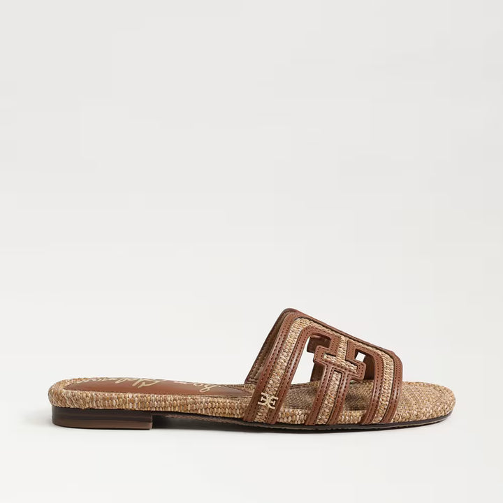 Sam Edelman Bay Sandal in Tan Faux Raffia