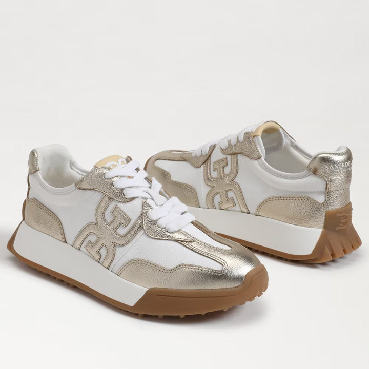 Sam Edelman Langley Sneaker in White/Gold