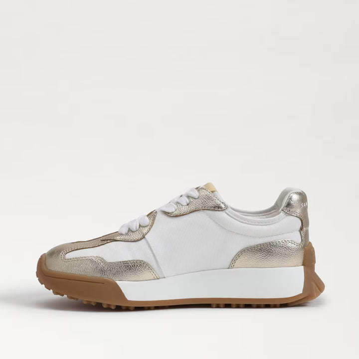 Sam Edelman Langley Sneaker in White/Gold