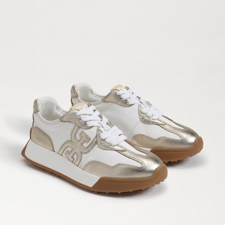 Sam Edelman Langley Sneaker in White/Gold