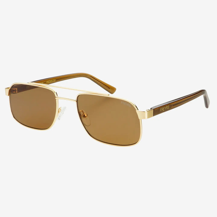 Freyrs Vesper Aviator in Gold / Solid Brown