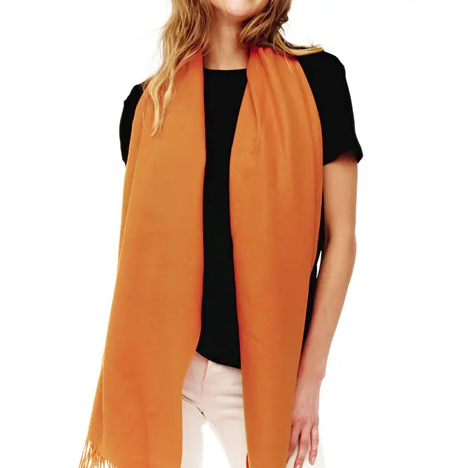 Soft Cashmere Blend Fringes Scarf