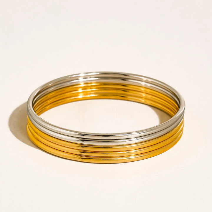 Olyss Classic Thin Bangle Set, Multicolor