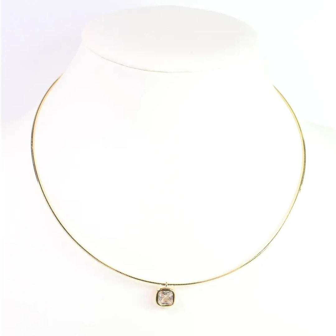 Farah Square Cz Chain Necklace