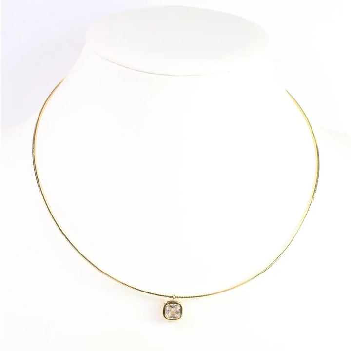 Farah Square Cz Chain Necklace