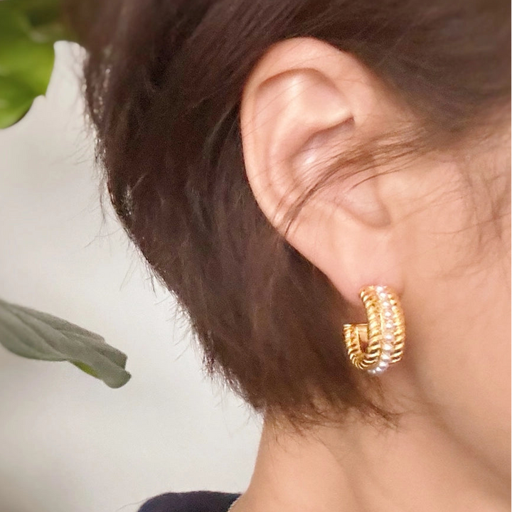 My Lady Pearl Mix Hoop Earrings