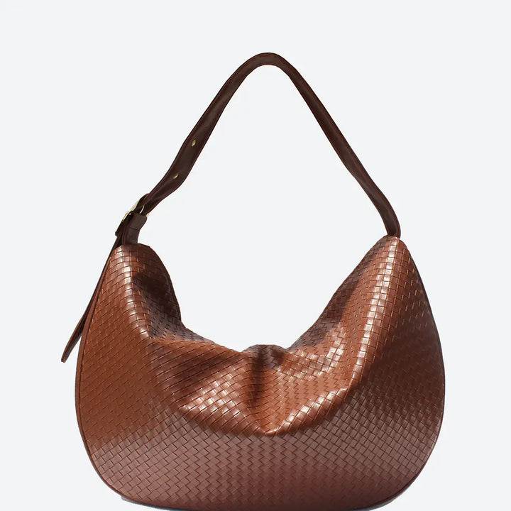 Naomi Woven Tote in Brown