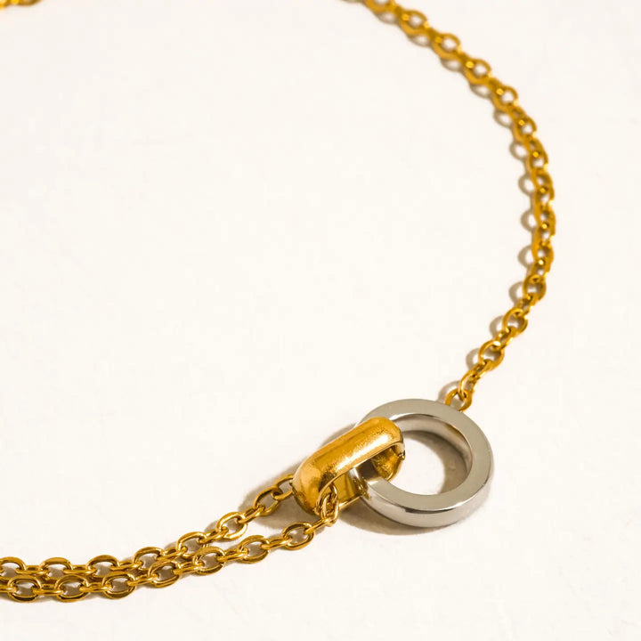 Lenora Two Tone Circle Bracelet