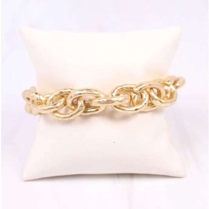 Brooke Stretch Bracelet Worn Gold
