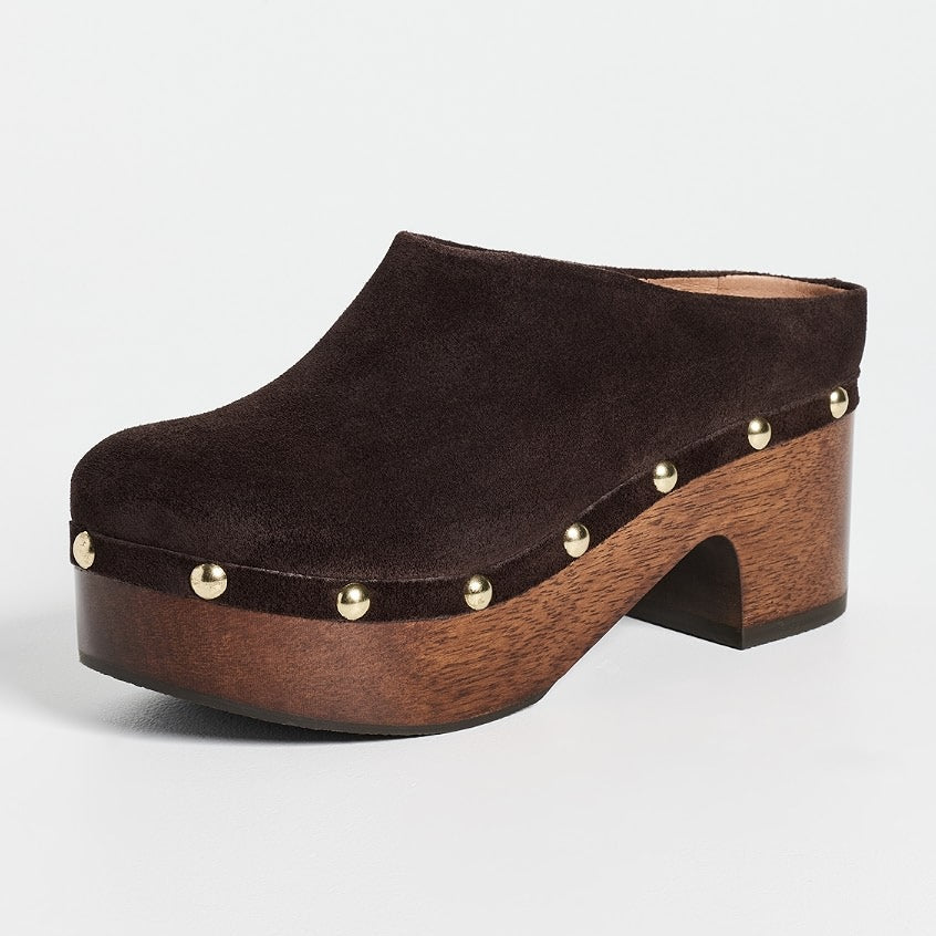 Free People Calli Clog Mink Suede
