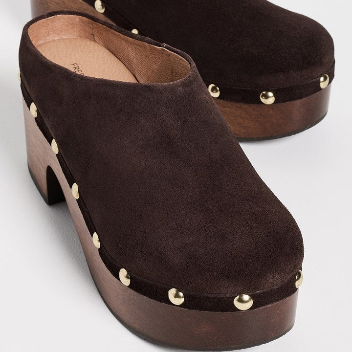 Free People Calli Clog Mink Suede
