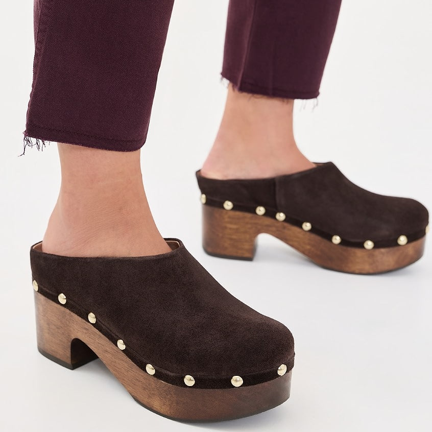 Free People Calli Clog Mink Suede