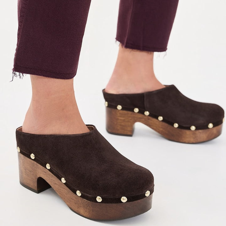 Free People Calli Clog Mink Suede