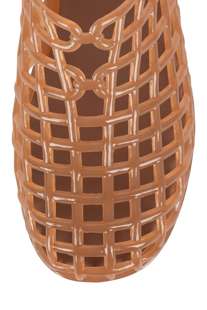 Jeffrey Campbell Sea-Glass Jelly Mule in Caramel